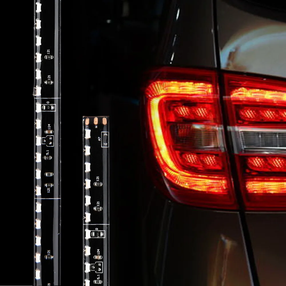 2 шт. 60 см/23,6 дюйма мини светодиодный боковой фонарь вспышка Гибкий стробоскоп сканер сканирующий Knight Rider полоса светильник ing для всех автомобилей