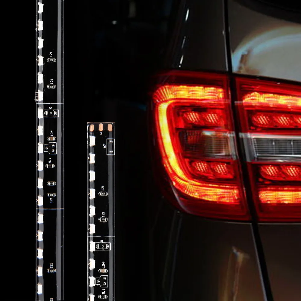 

2PCS 60cm/23.6inch Mini LED Side Lamp Flash Flexible Strobe Scanner Scanning Knight Rider Strip Light Lighting for All Car