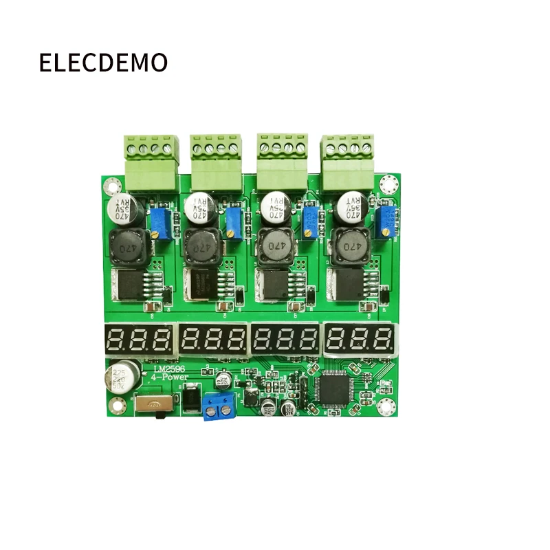 Módulo de Fonte de Alimentação Multi-canal de Comutação Quatro Display Digital Módulo Dc-dc Ajustável Buck Output Power Module Lm2596 - Imagem 2