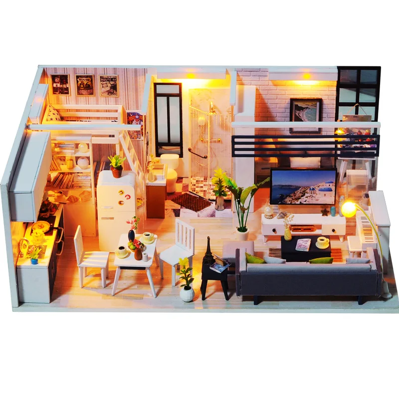 Кукольный дом ручной работы мебель Miniatura Diy кукольные домики миниатюрный кукольный домик деревянные игрушки для детей Взрослые подарок на день рождения