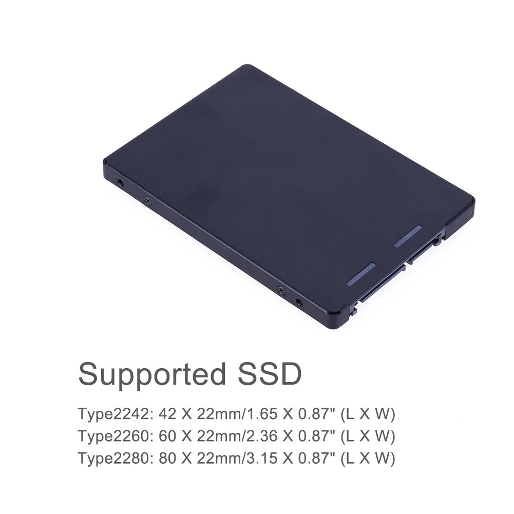 

New B key M.2 NGFF To 2.5 SATAIII SATA 3.0 SSD Adapter Card 7mm Thickness 2242 2260 2280 Solid state drive case for PC Desktop