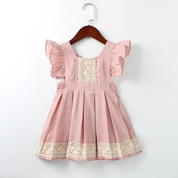 

New Baby Girl Clothes Princess Dress Clothes Ruffles Fly Sleeve Lace Flower A Line Tutu Party Dress Toddler Kids Fancy Dress 1-6