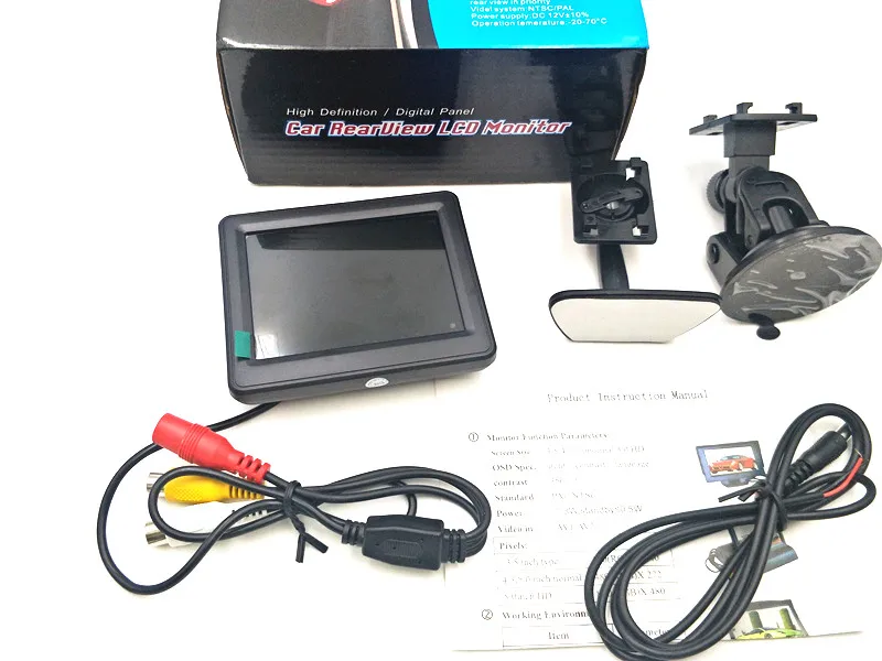 Тестер безопасности автомобильный монитор высокого качества 3,5 дюймов HD черный TFT ЖК-монитор заднего вида DVD дисплей