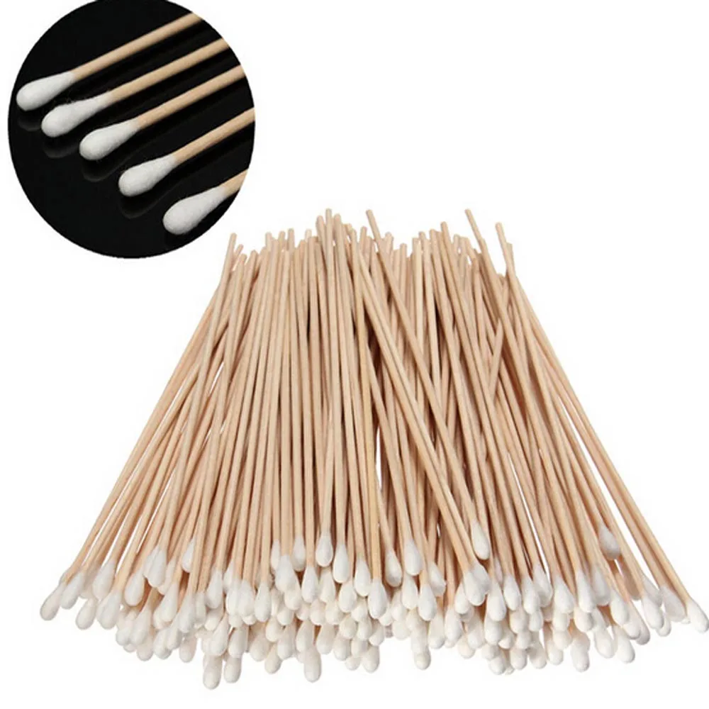 

New 100Pcs Extra-long Wood Handle Cotton Swabs Medical Applicator Cotton Swabs high quality
