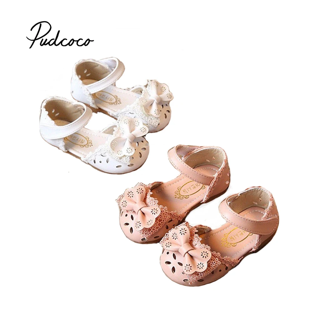 

Pudcoco 2018 Toddler Kids Baby Girl Sandals Flower Bowknot Lace Bowknot Shoes Party Princess Antiskid