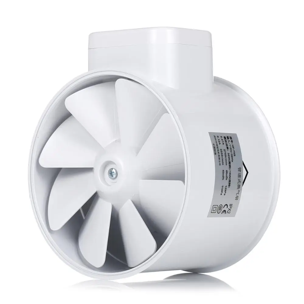  3''Silent Home Inline Duct Fan with Dual Speed Control Switch Extractor Exhaust Fan for Kitchen Bat - 32966192235