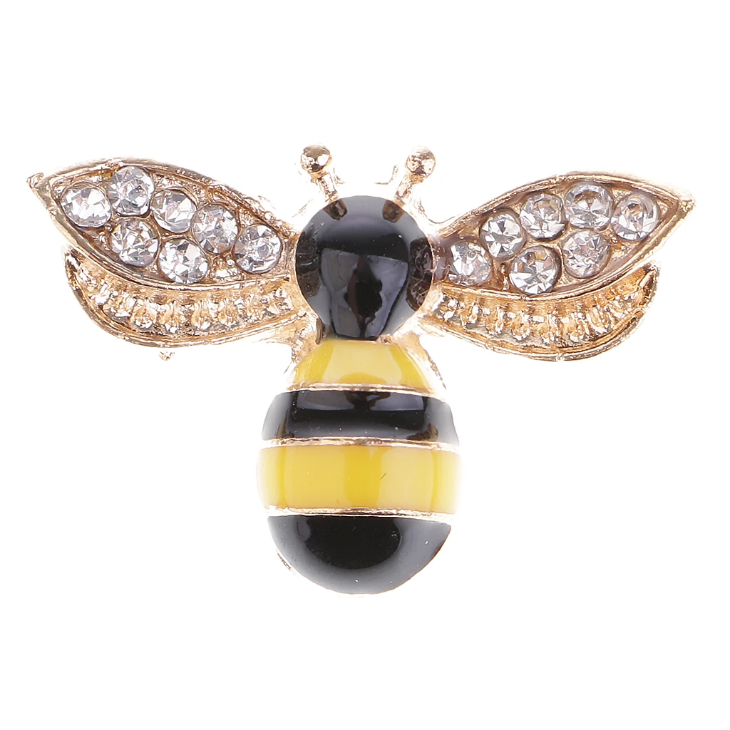 5pcs Bee Shape Alloy Rhinestone Flatback Buttons Jewelry Making Findings 25mm