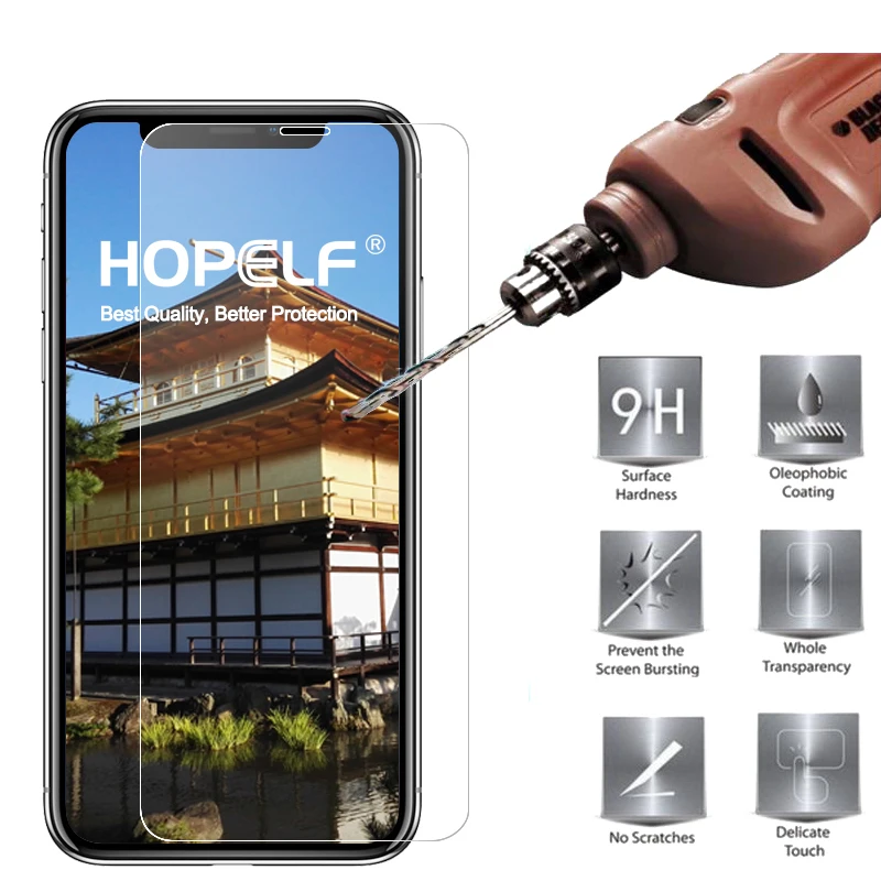 

Tempered Glass for iPhone X Glass for iPhone 4 5 5S 6 6S 7 8 Plus Screen Protector 9H 2.5D on Protective Film for iPhone 7 Glass