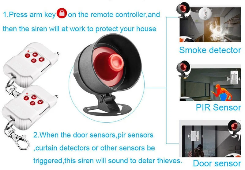 Sistema de Alarme Conexão do Sensor Segurança em Casa Kerui Sirene Instalação Simples Infravermelho Controle Remoto Conjunto Proteção 4 Cheap Kits de sistema de alarme