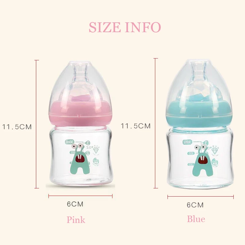 MMBABY Newest Baby Glass Feeding Bottle Infant Wide Mmouth Mini Nursing Breast Milk Bottles ( 90ml ) MMBABY Newest Baby Glass Feeding Bottle Infant Wide Mmouth Mini Nursing Breast Milk Bottles ( 90ml )