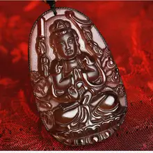 Ледяной обсидиановый кулон Цепочки и ожерелья Кулон тыс. мужчин Авалокитешвара мужской и женский Rat натальной Будда