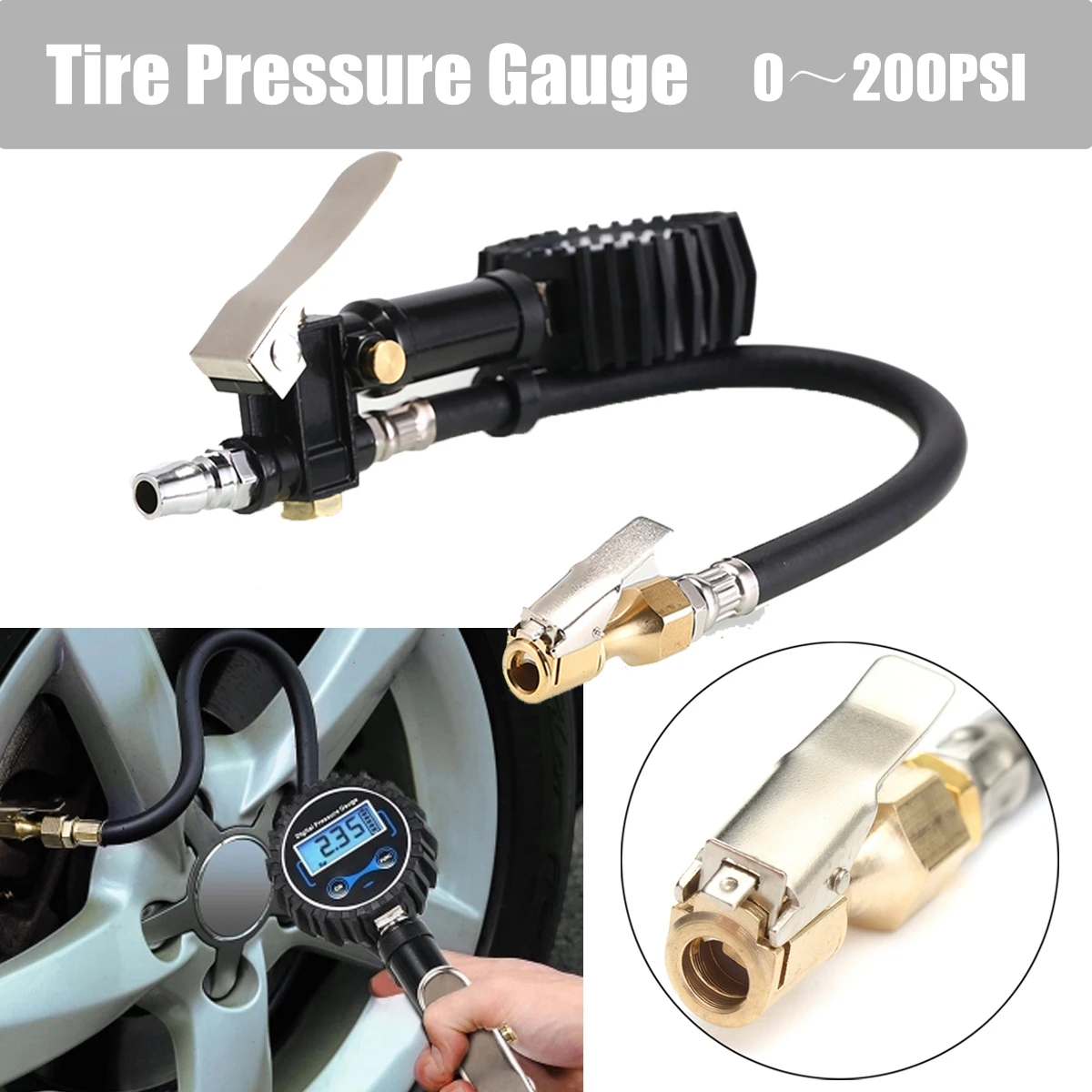 

Digital Car Truck Tyre Inflation for Guns Monitoring Tool Air Tire Pressure Inflator Gauge LCD Display Dial Meter Vehicle Tester