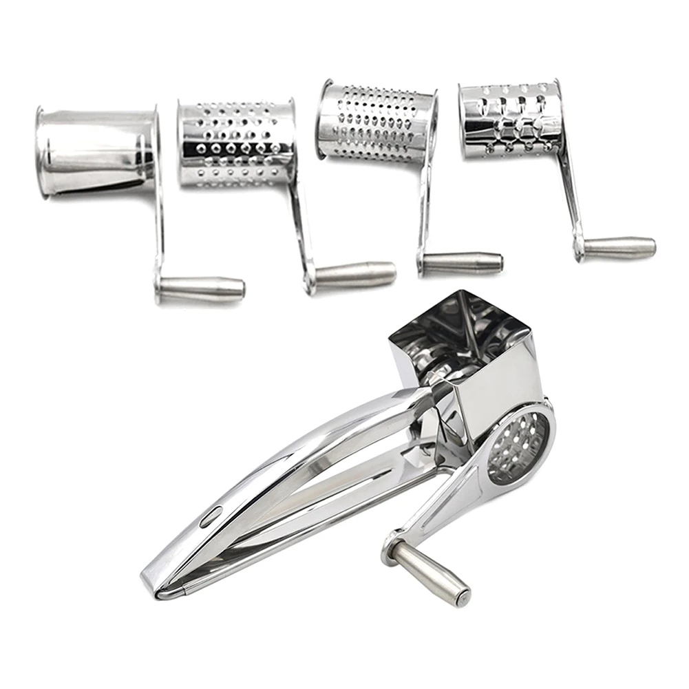 

430 Stainless Steel 4 Drums Blades/Set Rotary Cheese Grater Stainless Steel Cheese Slicer Shredder Kitchen Butter Cutter 2018