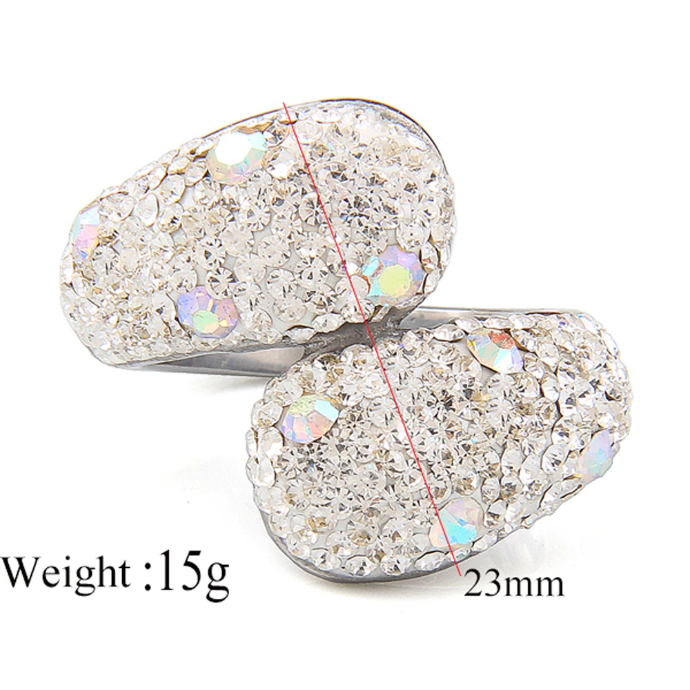 Fashion-316L-Stainless-steel-jewelry-Crystal-Rhinestones-Studded-Finger-Rings-for-women