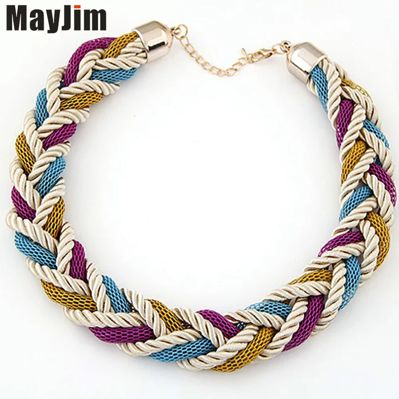 

Statement Necklace Fashion women 2018 Vintage luxury Metal Weaving Choker Necklaces & Pendants Accessories Bijoux