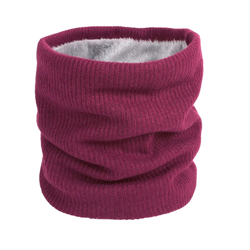 Осенне-зимний шарф для женщин и мужчин, утолщенный шерстяной Теплый детский шарф с воротником для шеи, модный шарф для мальчиков и девочек - Цвет: rose new