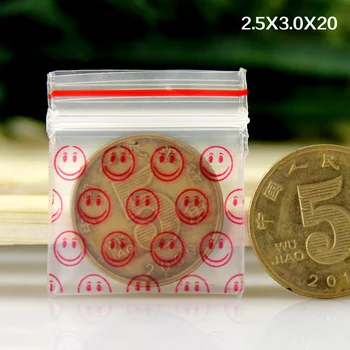 

Red Face Shape 2.5x3cm Reclosable Plastic Clear Poly Bag For Jewelry 500pcs/lot Mini Ziplock Bag Zip Lock Self Sealing H0379