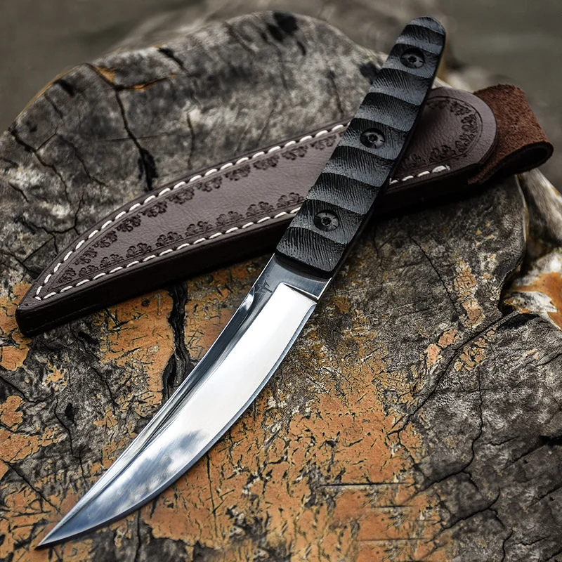 Высокое качество, тактические ножи, нож для выживания, кемпинга, EDC, s, Открытый военный G10, охотничий нож с фиксированным лезвием, Нож Боуи+ кожаная оболочка
