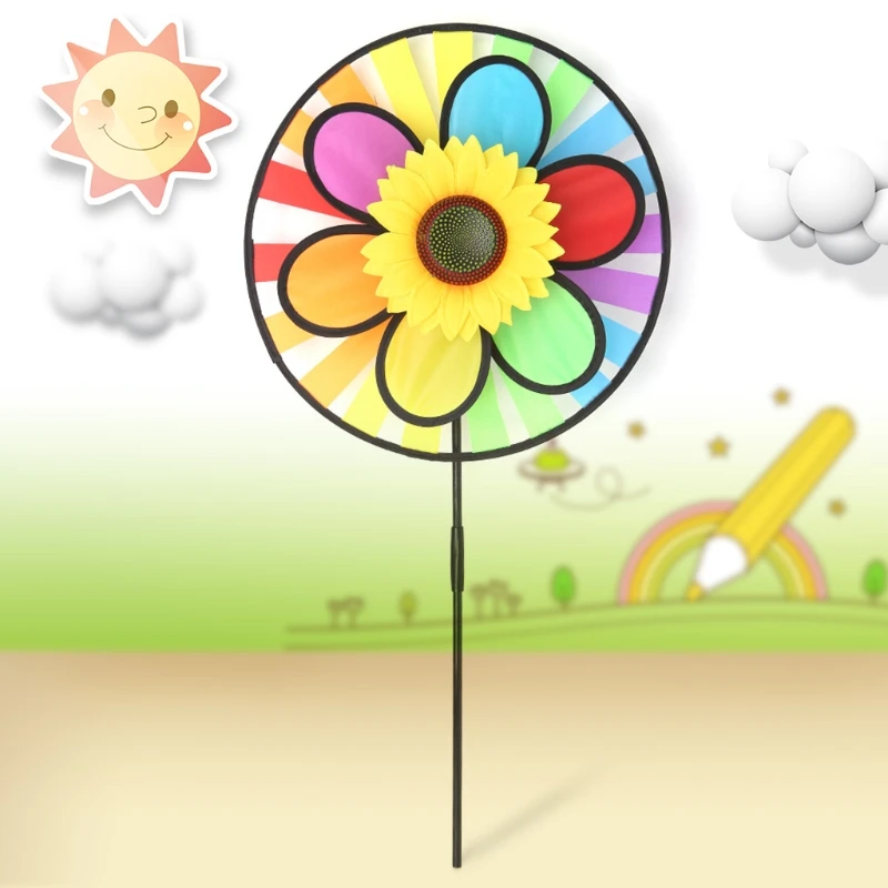 Игрушки в виде ветряной мельницы Детские садовые украшения цветы красочные на открытом воздухе Спиннер