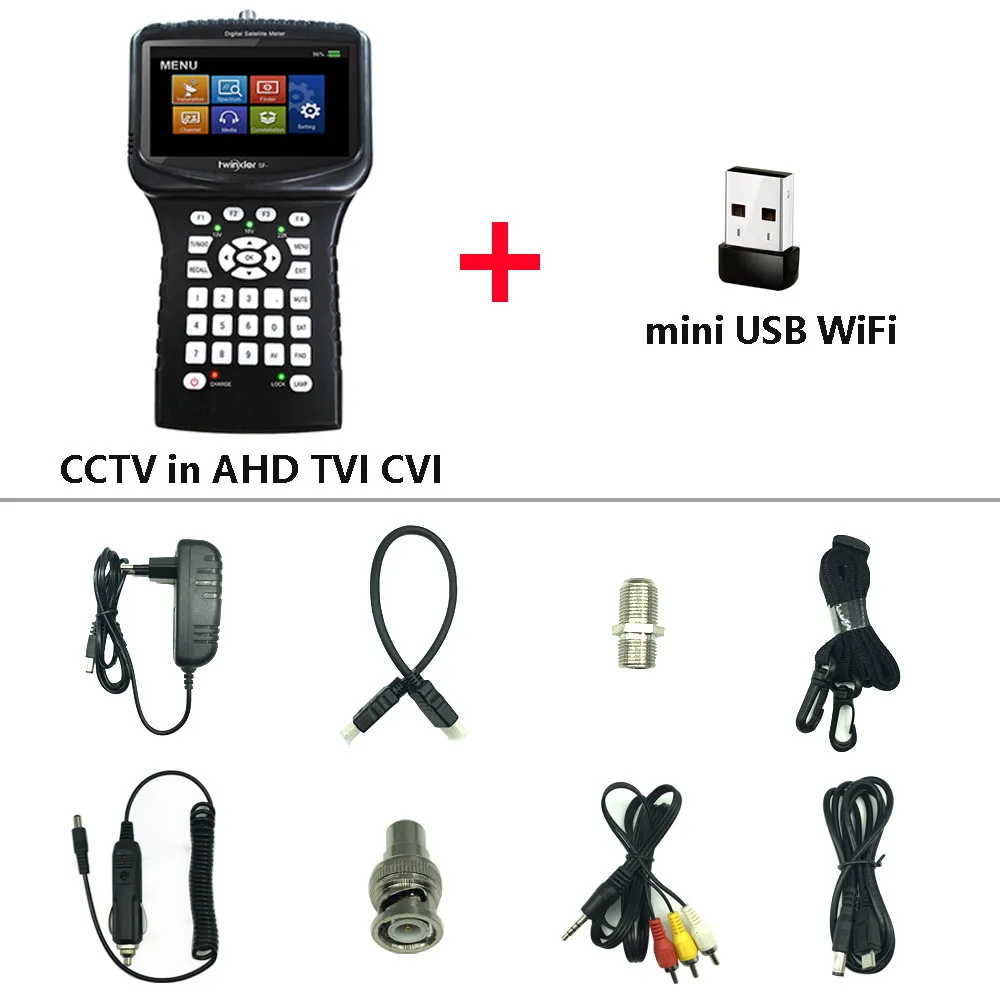 Twinkler SF-620S ручной HD Satfinder DVB S2 анализатор спектра CCCams CCTV камера в AHD TVI CVI Satlink спутниковый искатель метр - Цвет: CCTV in AHD WiFi