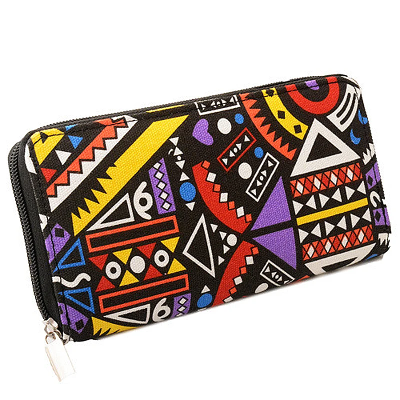 

ENKNIGHT Bohemia national style Canvas Wallet Fashion Flower Women Wallet Popular Portable Lady Cash Purse
