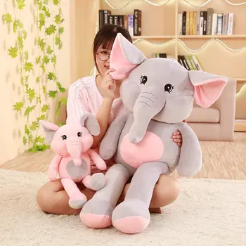 

50-100cm Cute Super Soft love Elephant Down Cotton With Flowers Plush Toy Cartoon Stuffed Super Kawaii animal