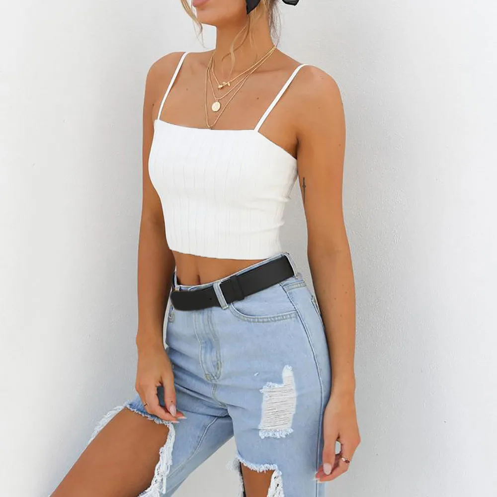 

Sexy Sleeveless Women Crop Tops Slim Solid Tank Top Off Shoulder Halter Blouse Women Underwear Top Corset Camisole