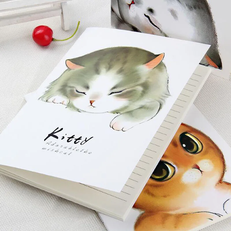 1pc Cat Time A5 Notebook Student Notepad Soft Copy Book Weekly Planner Notepad With Paillettes Office School Supplies Stationery