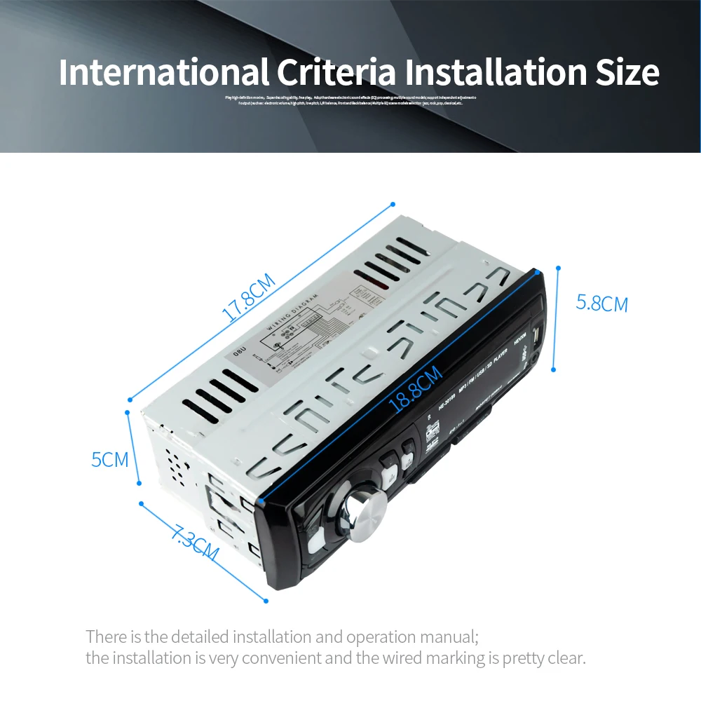 20189 12V1Din Автомобильный MP3-плеер автомобиль BT WMA аудио плеера TF карты USB флэш-накопитель AUX in FM передатчик с пультом дистанционного Управление