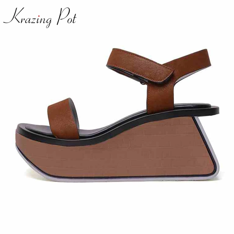 

Krazing Pot genuine leather brand shoes nightclub women sandals personality sole high heels Korean sweet lovely girl shoes L10
