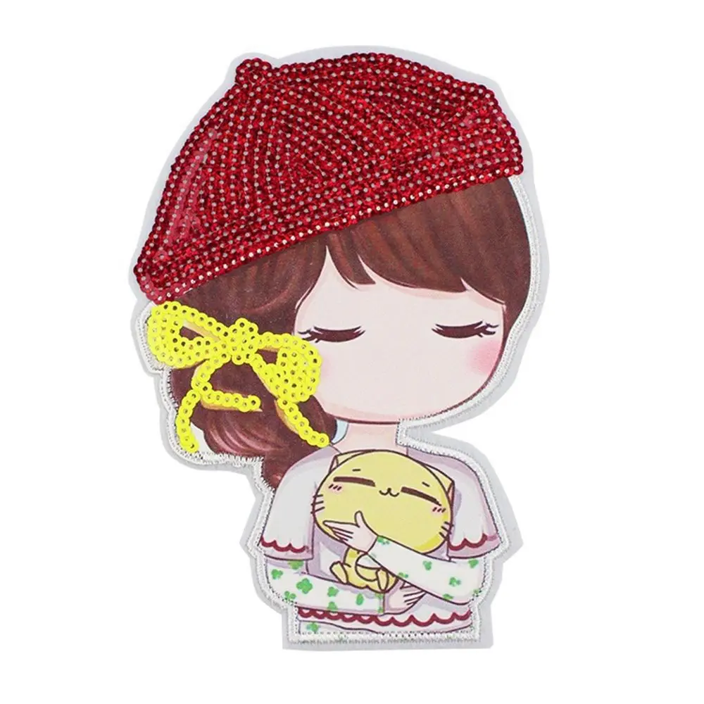 Girl sybjus iron on patches for clothing applique sewing on sequin Girl sybjus iron on patches for clothing applique sewing on sequin