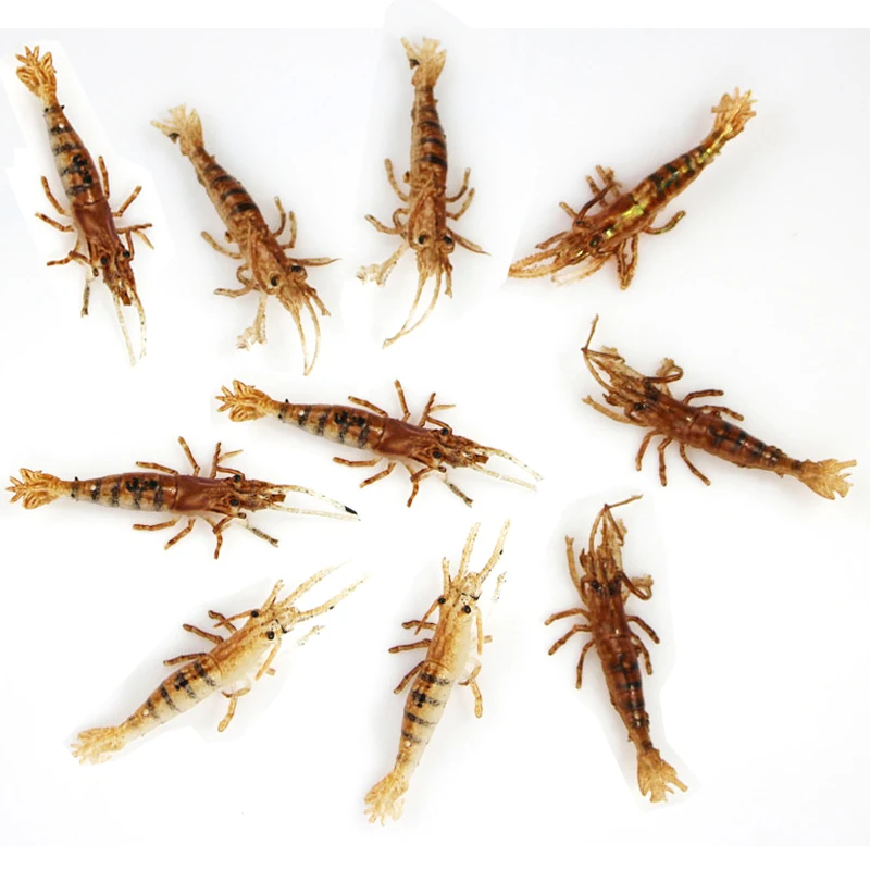 

Realistic Shrimp Lure Soft Bait Shrimps Prawn Fly Fishing Baits Fish lures 6.5cm