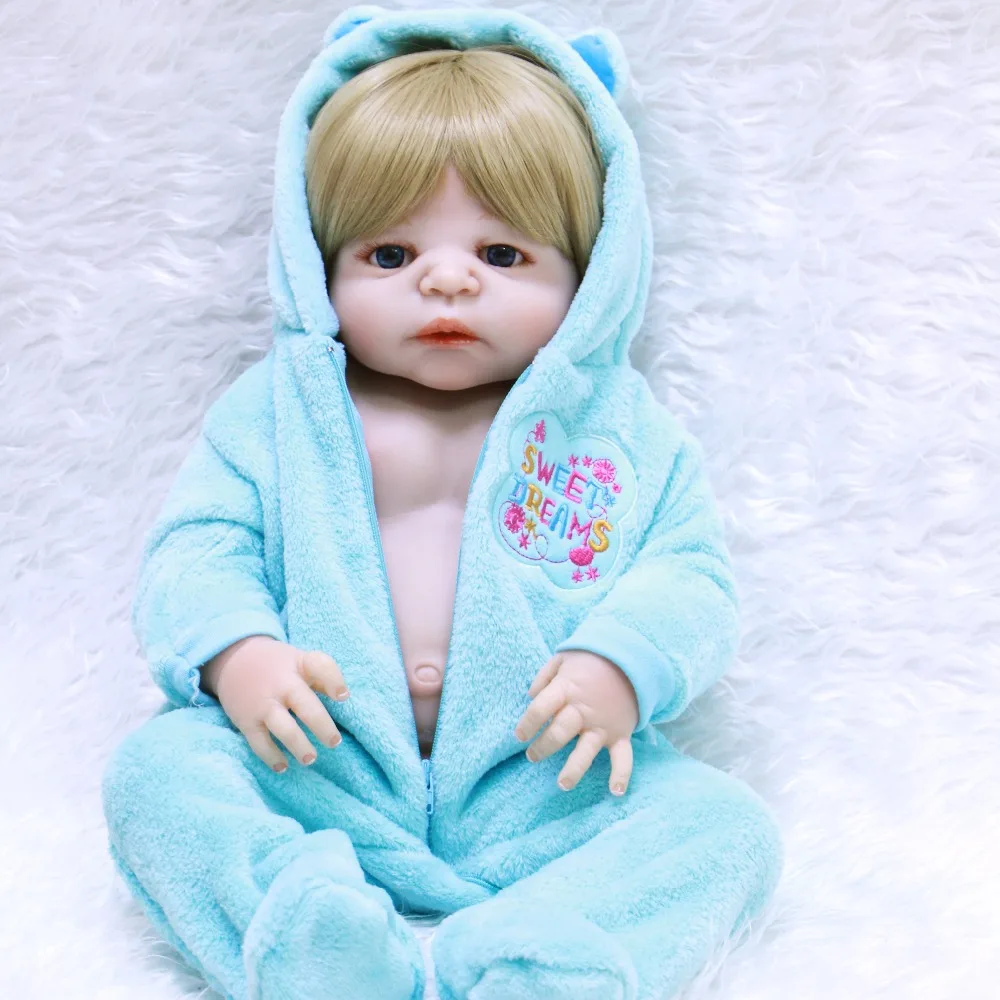 NPK  55cm Full Body  Silicone Reborn Dolls Lifelike Baby boy girl dolls reborn bebe Boneca toy Reborn Realista Child gift