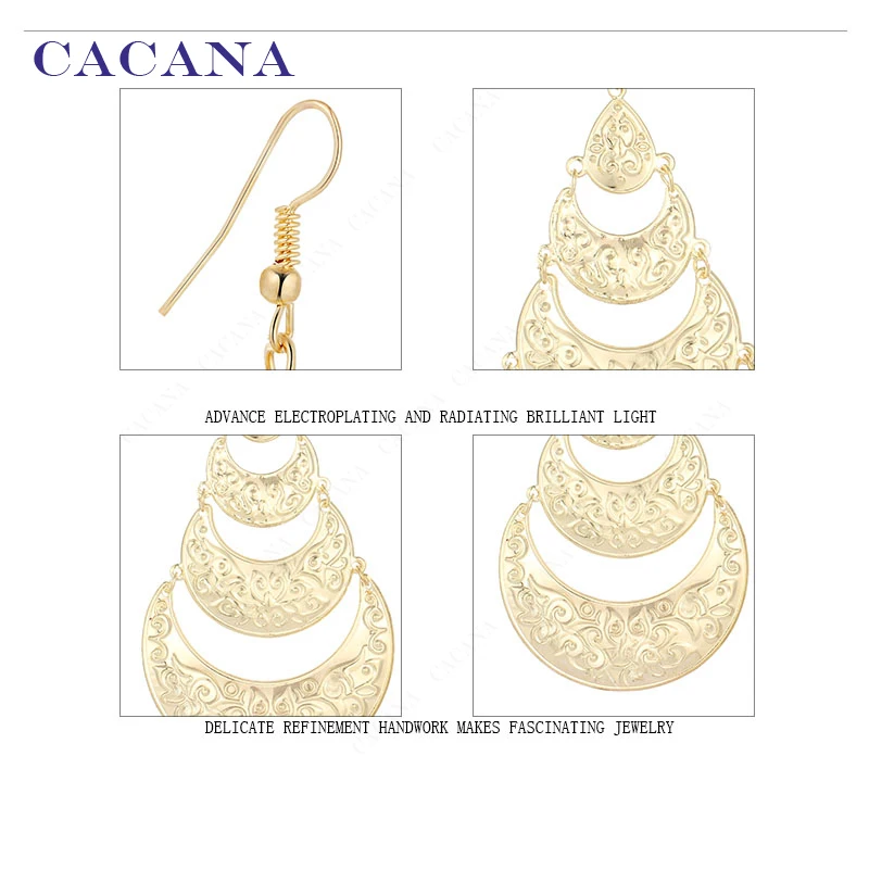 CACANA Dangle Long Earrings For Women Lovely Pattern Tassel Style Bijouterie Hot Sale No.A576 A577