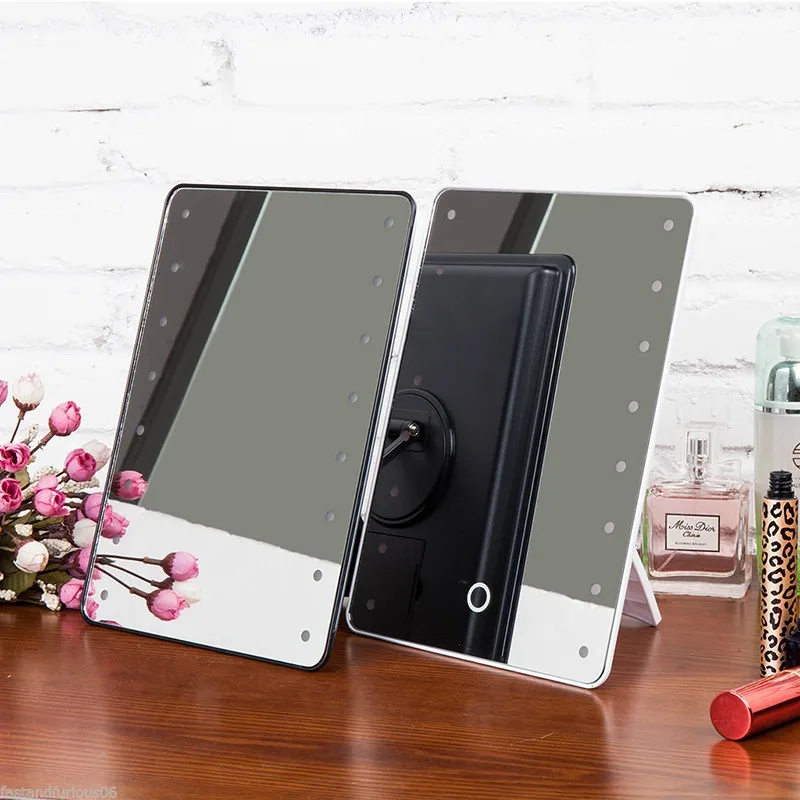 

Touch LED Makeup Mirror Illuminated Cosmetic vanity makeup Bathroom table mirror Maquiagem Makeup Mirror light