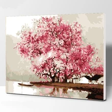 Домашний декор для гостиной, 40*50 см, красивое дерево, сделай сам, живопись по номерам, ручная роспись маслом