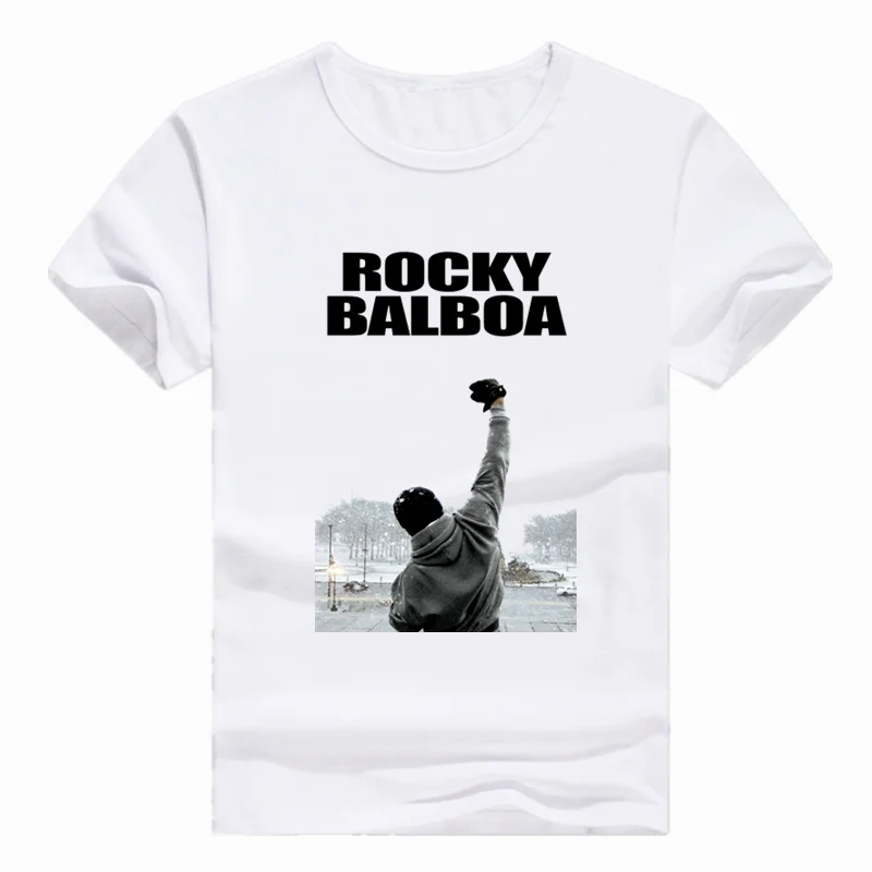 Азиатский размер ROCKY BALBOA Sylvester Stallone футболка с коротким рукавом и круглым вырезом
