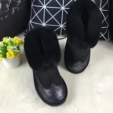 Новые женские зимние ботинки наивысшего качества Зимние сапоги с натуральным мехом Для женщин модные ботильоны женская теплая обувь из шерсти; теплые сапоги