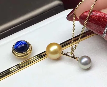 

Balance beam series, 18k gold natural seawater Nanyang really multi-hemp pearl pendant, color luster is beautifureen pearl pp03#