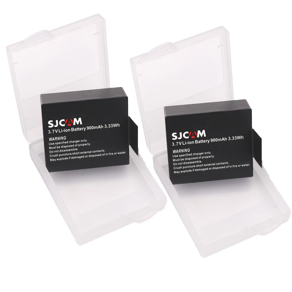 2PCS Batteries Rechargeable 3 7V 900mAh SJ4000 SJ5000 SJ6000 Battery for SJCAM SJ 4000 5000 Camera