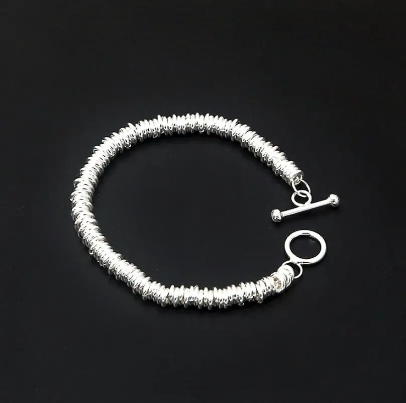 

Pure Silver Sterling 925 Silver Retro Simple Wire Link S925 Bracelet (FGL)