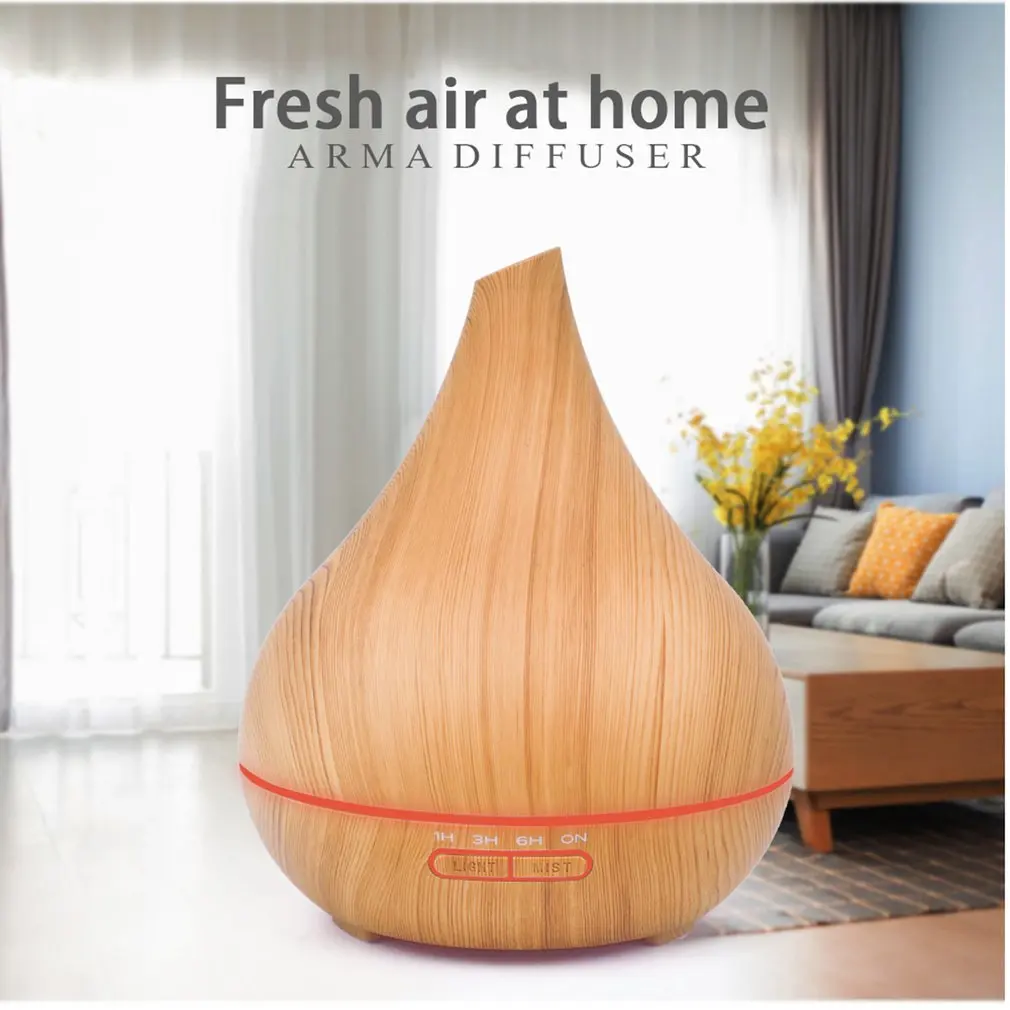 

USB cool mini electric humidifierAroma Air diffuser ultrasonic wood air humidifier mist maker LED lights for home office