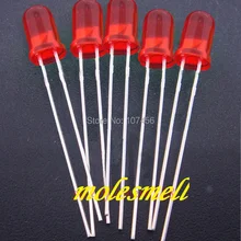 1000 шт 5 мм красный объектив ультра яркий рассеянный красный светодиодный светильник Новая 5 мм светоизлучающий диод