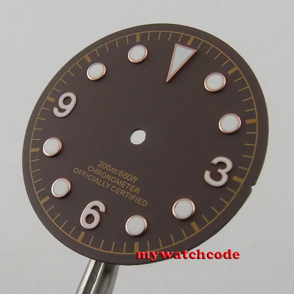 30,4 мм кофейный циферблат розовое золото Часы Marks циферблат для 2824 2836 Движение D51