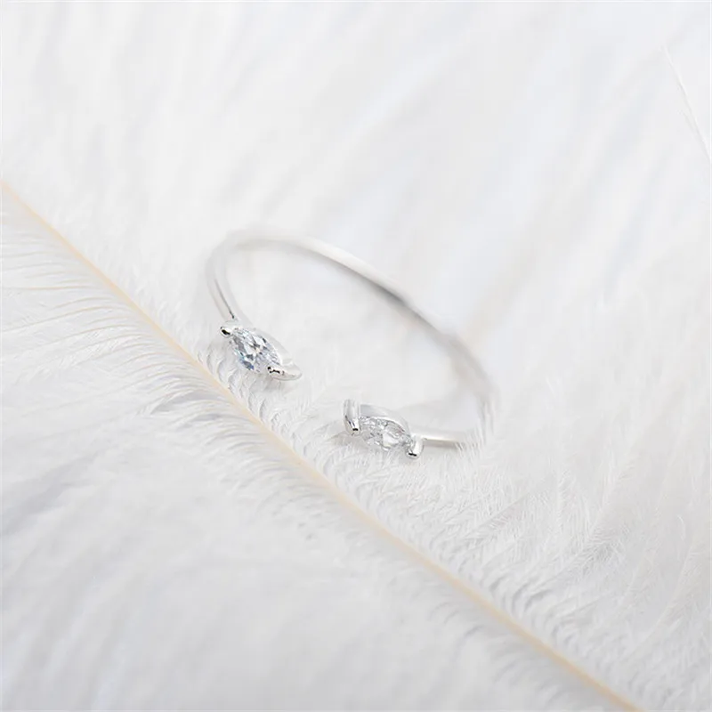 OLOEY двойной Циркон открытые, кольца на палец для Для женщин женские подлинное 925 пробы Серебряное кольцо на палец ноги, хорошее ювелирное изделие, подарки YMR488