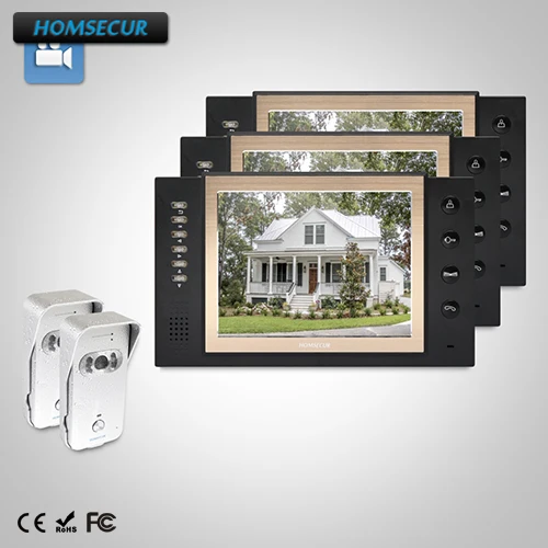 

HOMSECUR 8" Video Door Phone Intercom System+One Button Unlock for Home Security TC021-S + TM801R-B
