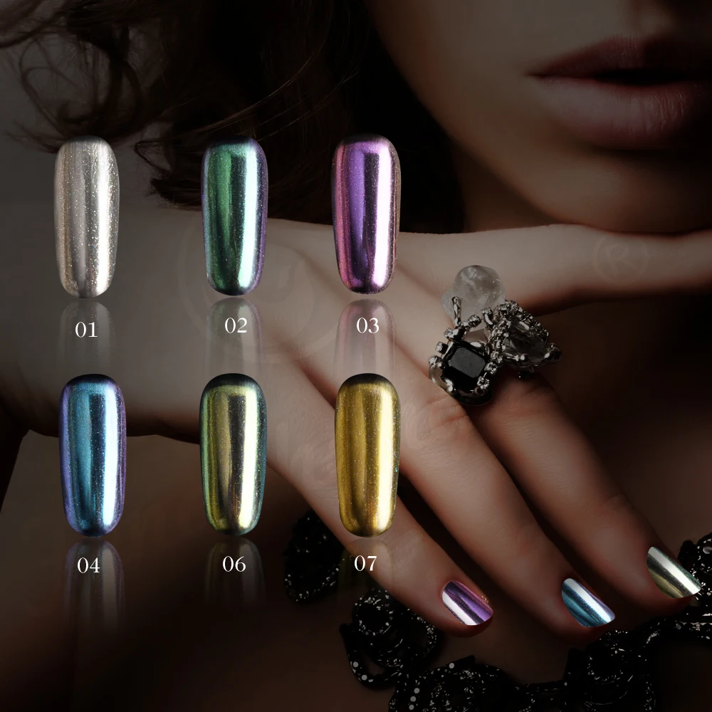 

E&A Unicorn Chrome Mirror Nail Powder Metallic Holographic Nail Polish Powder Dust