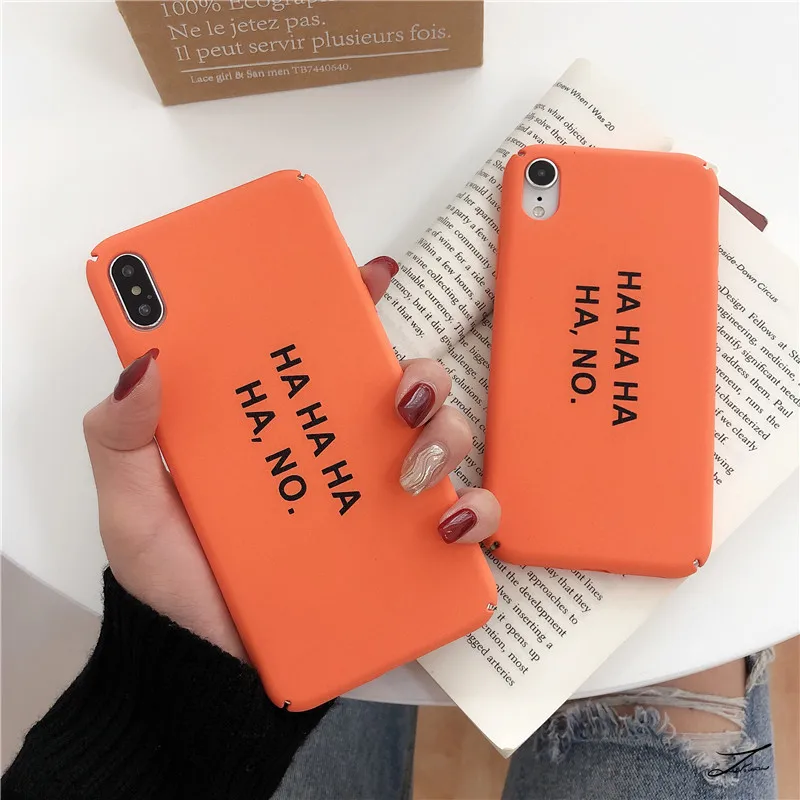 Простые оранжевые буквы для iPhone 6 7 8plus Xs Max/Xr Чехол мобильного телефона XR матовый