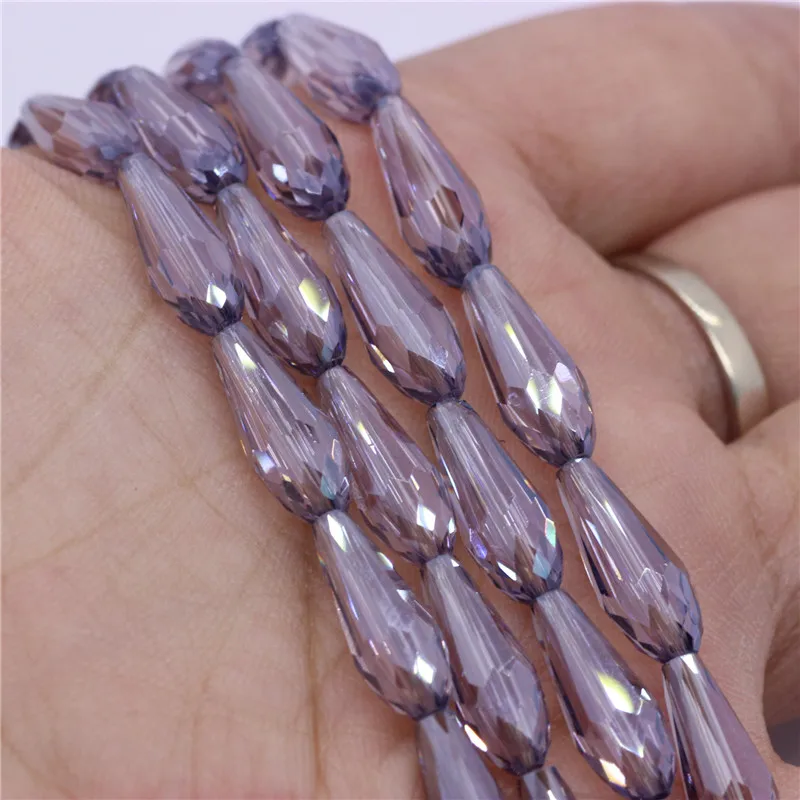 

50pcs Teardrop Beads 6x14mm Glass Beads Accessories Water Drop Shape Crystal Beads for Jewelry Making Faceted crystals