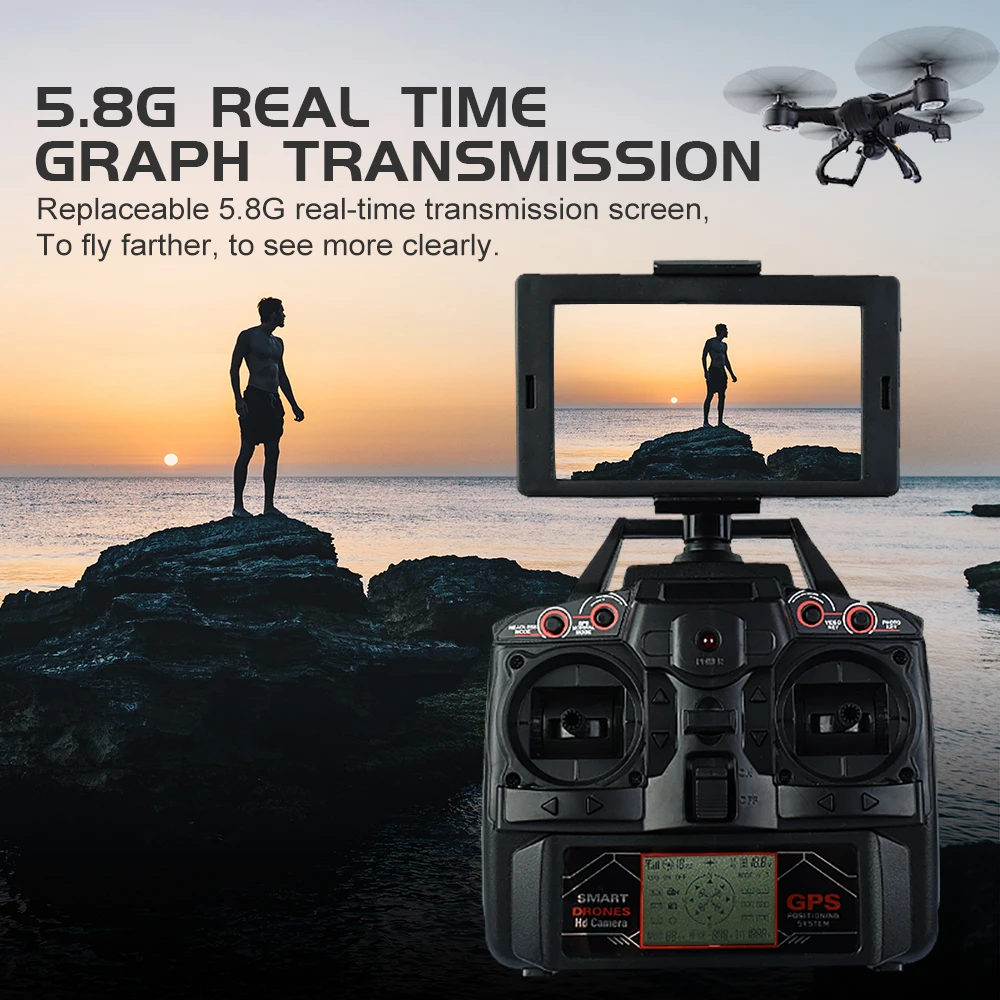 

X191 Professional 2MP HD Camera Drone GPS Quadcopter FPV RC Drone With Live Video And Return Home RC Quadrocopter